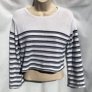 Bebe Girls Striped, Crop Top Sweater
